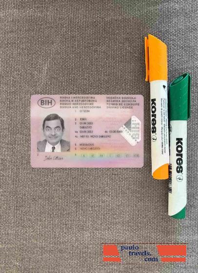 Bosnia and Herzegovina driving license photolook FRONT PSD template